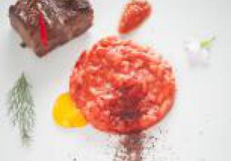 Osso bucco, risotto, fleurs de sauge, fenouil, pulpe tomate Mutti