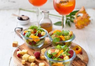 Salade aux fruits rouges et sa vinaigrette aux cerises amarena